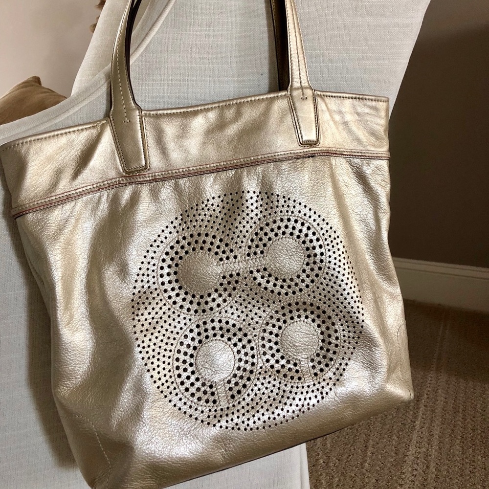 Gold Coach Tote